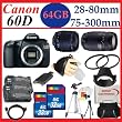Canon EOS 60D 18 MP CMOS Digital SLR Camera with Tamron 28-80mm f/3.5-5.6 Aspherical Lens & 75-300mm f/4-5.6 LD Lens + Huge 64GB Accessory Package