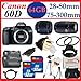 Canon EOS 60D 18 MP CMOS Digital SLR Camera with Tamron 28-80mm f/3.5-5.6 Aspherical Lens & 75-300mm f/4-5.6 LD Lens + Huge 64GB Accessory Package