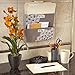 Mead Organizher Hanging Magnetic Storage Pockets, Large, 12 x 10 Inches, Gray with Floral Accents (98050)