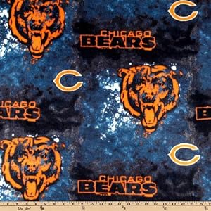 60-Wide-NFL-Fleece-Chicago-Bears-Blue-Orange-Fabric-By-The-Yard