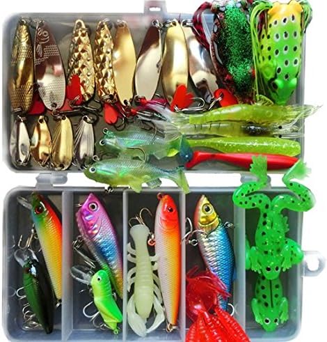Fishing Lure Tackle Hard Lure Baits Minnow Popper Crank Pencil Rattlin Metal Sequins Spoon Soft Grub Shrimp Spinner Fishing Lure Accessories with Sharp Fishing Hook