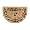 Monogrammed Doormat with Black Border - K (23.5x35.5" Round)