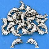 15g Dolphin Beads Antique Silver Plated 9.5mm Approx 25