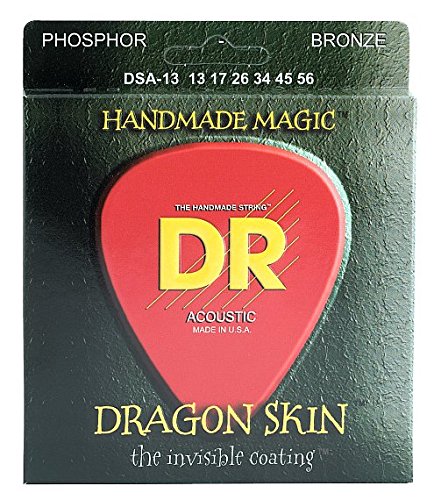 DR Strings DSA-13  Coated Phosphor Bronze Acoustic Guitar Strings, Medium