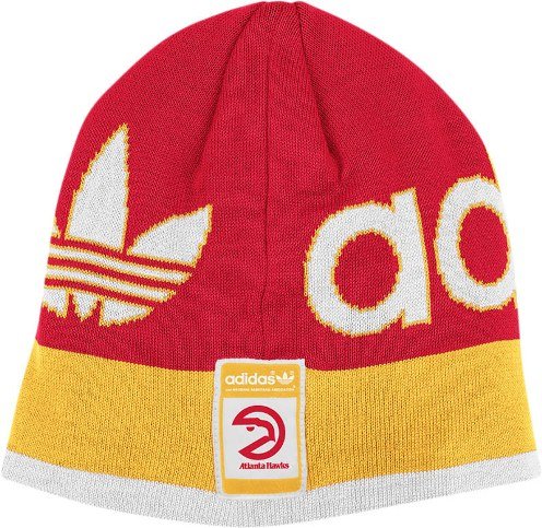 Atlanta Hawks Adidas Throwback Cuffless Wordmark Striped Knit Hat