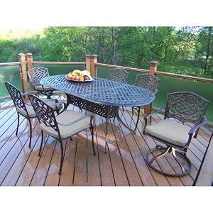 Mississippi 7-pc. Oval Dining Set - Antique Bronze by -