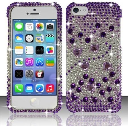 Iphone 5c - Full Diamond Design Cover - Purple Beats FPD (LEIE8)