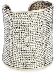Deanna Hamro Atelier "Lulu" Crystal Silver Shade Wide Pave Cuff Bracelet