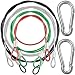 DanziX 4 Pack Safety Stainless Steel Tethers, Colorful Coated Lanyards for Action Camera Series Devices, 0.08 inch Diameter Cables, Protect Your Value - Red, Green, Silver, Black