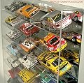 Slot Car 24 Car Display Case 1/32 Mirror and Compartment with 24 Car Stands