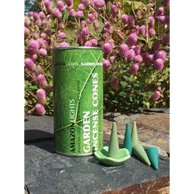 Amazon Lights New All-Natural Insect Repellent Outdoor Garden Incense Cones - Set of 50 Cones with Ceramic Burning Dish