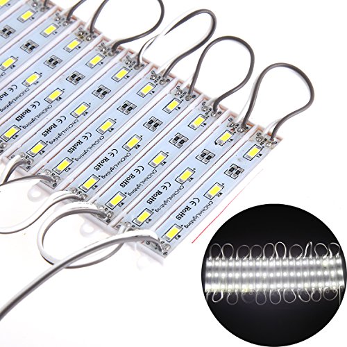 ChiChinLighting® Cool White 100pcs (20pcs x 5packs) Samsung 5630 SMD 3p LED Module Waterproof Super Bright LED Modules Sign LED Light 12V 6000K Day White