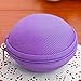 Cute Round Hard Storage Storage Purse Wallet Case for Earphone Headphone Earbuds SD TF Cards mini Bag (Purple 05)