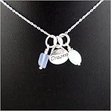 Dream Word Pendant with Chalcadony and Amazonite on 16 Sterling Silver Chain