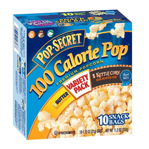 Pop Secret Snack Size 100 Calorie Variety Pack (Butter & Kettle Corn), Microwavable Popcorn, 10-Count, 11.2-Ounce Box (Pack of 3)