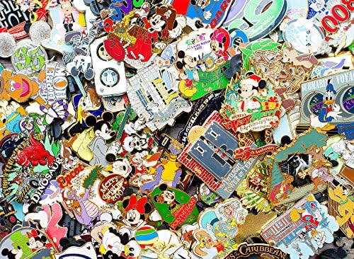 Disney Pin Trading - Lot of 25 Collectible Pins - No Doubles, Lots of Cast Hidden Mickeys, 100% Authentic and Guaranteed to Be Tradable At Parks.
