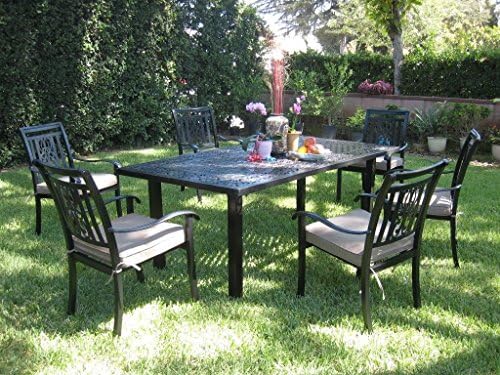 CBM Outdoor Cast Aluminum Patio Furniture 7 Piece Dining Set A