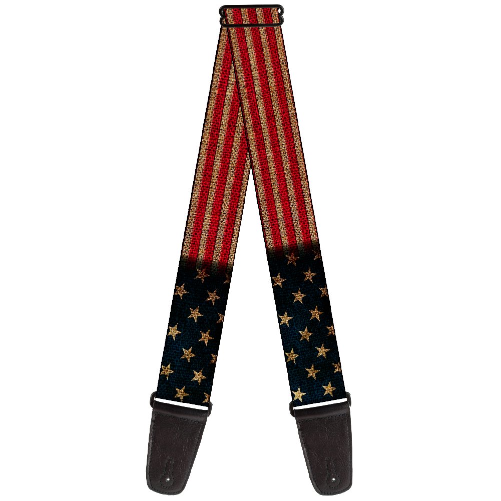 Nylon Guitar Strap Vintage USA United States American Flag Stretch