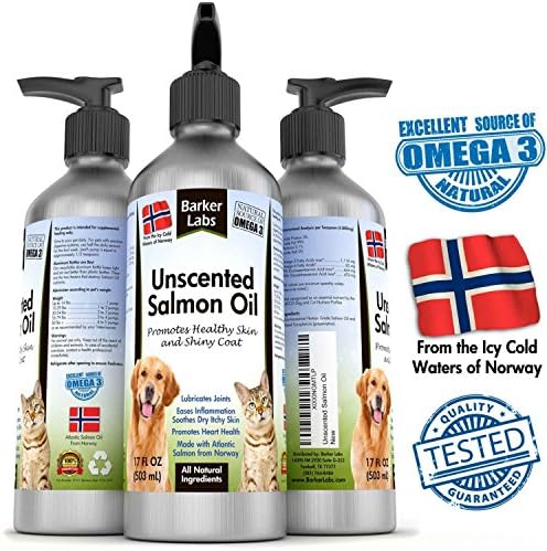 Salmon Fish Oil for Dogs & Cats - Natural & Unscented Omega 3 Gives Your Pet the Coat That Will Make Other Pet Owners Envious
