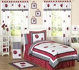 Red and White Polka Dot Ladybug 4 pc Twin Childrens Girls Bedding Set by JoJo Designs