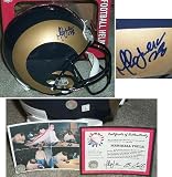 Marshall Faulk Signed Rams Riddell Rep Helmet
