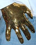 MICHAEL JACKSON STRETCHY GOLD SEQUIN BOTH SIDES GLOVE COSTUME