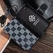 RAYTOP Luxury Brand Designer Black Checks PU Leather Cases Wallet for Apple iPhone 5 5s Stand Covers Kickstand Classy Classic Men Women Girls Gift Plaid Checkered