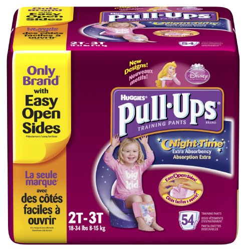Huggies Pull-Ups Training Pants, Nighttime, Girls, 2T-3T, 54 Count