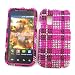 Samsung Fascinate i500 Galaxy S (Verizon) Snap-on Protector Hard Case Rhinestone Cover "Pink Plaid" Design