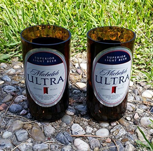 Set of 2 Michelob Ultra upcycled glasses