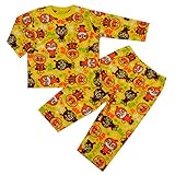 アンパン 総柄プリント フリース長袖パジャマ イエロー◇90cm