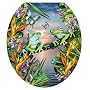 Toilet Tattoos TT-LS01-R Frogs in the Moonlight Design, Round