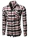 Youstar Men's Scotch Plaid Flannel Long Sleeve Button Down Shirt