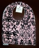 Pink & Black Baby Girl Chenille Bib