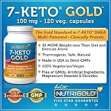Nutrigold 7-Keto 100mg, 120 Vegetarian Capsules (Recommended as #1 in Belly-Blasting Weight-Loss Supplements)
