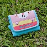 [Love Rabbit] Embroidered Applique Fabric Art Trifold Wallet Purse / Card Holder (4.5*3.5)