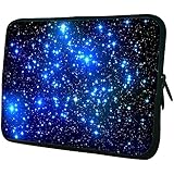 Waterfly Fashion Endless Universe Twinkling Blue Stars Double Sided Print 15" 15.6" Inch Laptop Sleeve Bag for Apple Macbook Pro, Air, Vostro, Samsung,dell Inspiron, Toshiba ,Asus Ul30 Notebook