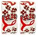 Sterling Silver, Cubic Zirconia and Red Enamel Earrings by David Sigal