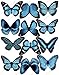 Cakeshop 12 x PRE-CUT Light Blue Edible Butterfly Cake Toppers