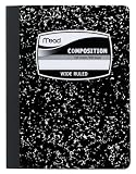 Mead Composition Book, Wide Ruled, 9.75 x 7.50 Inch Sheet Size, Black Marble, Bookbound, 100 Sheets (09910)