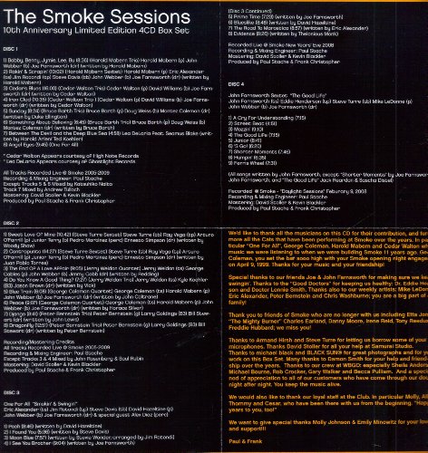 The Smoke Sessions: 10th Anniversary [Limited Edition 4-CD Set] by Cedar Walton Trio, One For All, Harold Mabern Trio, Peter Bernstein Trio and Bruce Bath Trio