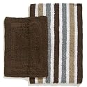 Ruia Home Cotton Reversible 2-Piece Bath Rug Set, Brown/ Taupe