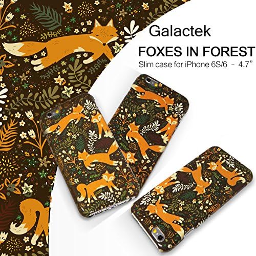 iPhone 6S Plus Case / iPhone 6 Plus Case, [Foxes in Forest] from Midsummer Night's Dream Series,Exclusive/Eco-friendly Glossy Coating with Embossed Touch Feel,Free Glass Screen Protector