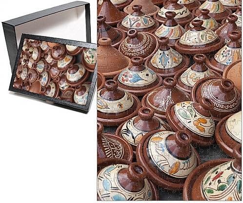 Photo Jigsaw Puzzle of Tajines for sale in the souk, Marrakech, Morocco, North Africa, Africa