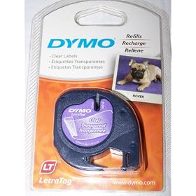 DYMO Labeling Tape, LetraTag Labelers, Plastic, 1/2"x13'