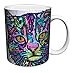 Dean Russo Cat Close Up Modern Animal Art Porcelain Gift Coffee (Tea, Cocoa) 11 Oz. Mug