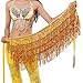 Wuchieal Belly Dance Skirt Hip Scarf Hot dance hip Belt skirt Latin dance Hula hip scarf (Gold)