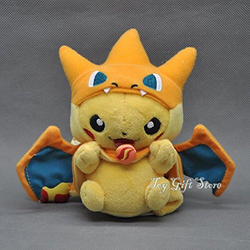 New Pokemon Plush Doll Figure Pikachu Mega Charizard Y Costume Pikazard 5.5" #1