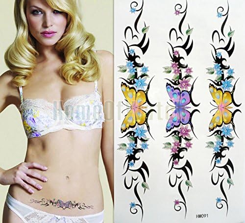 GLucky Tattoo : 10 Sheets Butterfly Flower Temporary Body Art Waterproof Tattoo Sticker 10 pcs/lot 10251