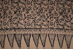 Rayon Batik Sarong - Brown and Beige Floral